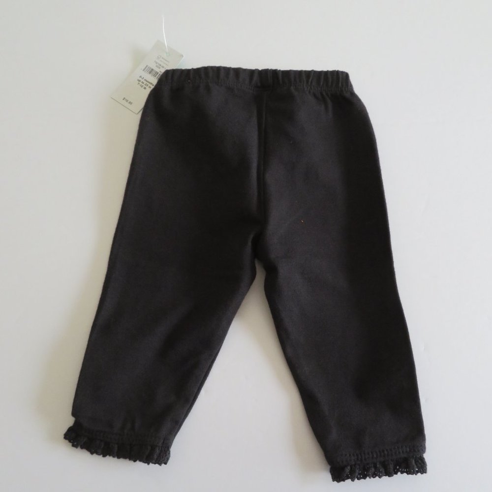 GAP Baby Organic Cotton Ruffle Leggings, Girl 0-3 months, Black - NWT - Picture 2 of 5